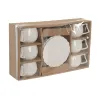6 krūžu ar šķīvi komplekts Home ESPRIT Balts Porcelāns 120 ml