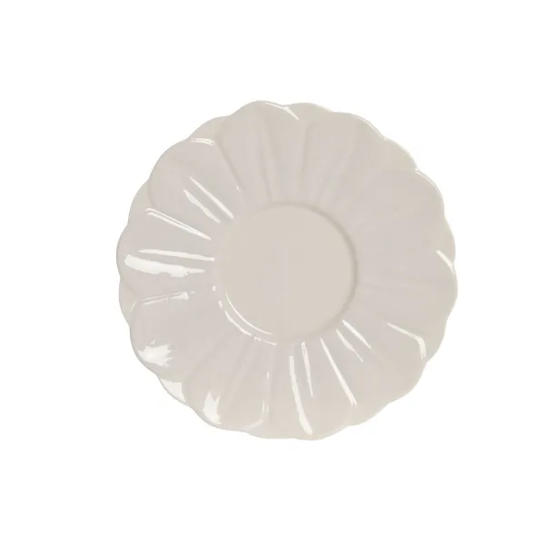 Set of 6 Cups with Plate Home ESPRIT White Porcelain 120 ml