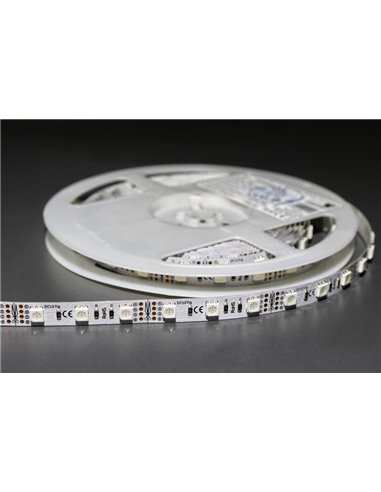 Professional LED strip 14.4W/m, 24V, 60LED 5050, RGB, IP33