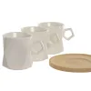 6 krūžu ar šķīvi komplekts Home ESPRIT Balts Porcelāns 180 ml