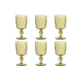 Setti laseja Home ESPRIT Vihreä Kristalli 310 ml (6 osaa)