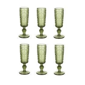 Setti laseja Home ESPRIT Vihreä Kristalli 135 ml (6 osaa)