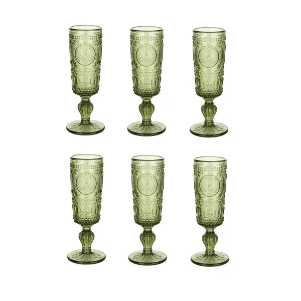 Glāžu Komplekts Home ESPRIT Zaļš Stikls 135 ml (6 gb.)