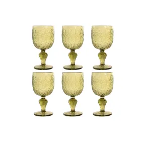 Setti laseja Home ESPRIT Vihreä Kristalli 250 ml (6 osaa)