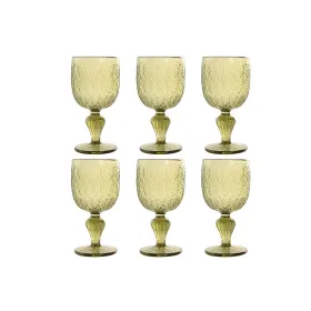 Setti laseja Home ESPRIT Vihreä Kristalli 340 ml (6 osaa)