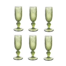 Setti laseja Home ESPRIT Vihreä Kristalli 160 ml (6 osaa)
