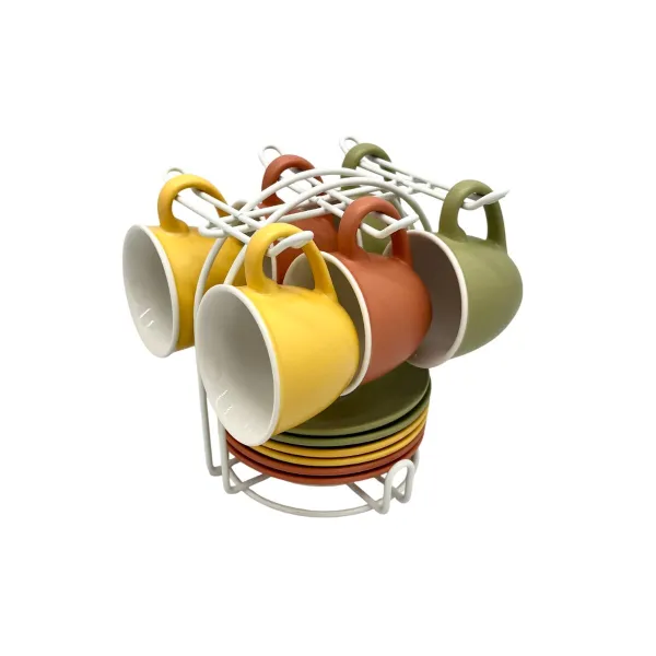Kafijas komplekts Home ESPRIT Daudzkrāsains Porcelāns Moderns 100 ml 6 Daudzums