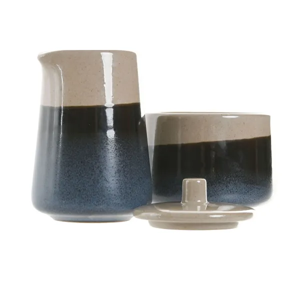 Молочник и сахарница Home ESPRIT Синий Серый Фарфор 250 ml 9 X 9 X 8,4 cm 2 Предметы