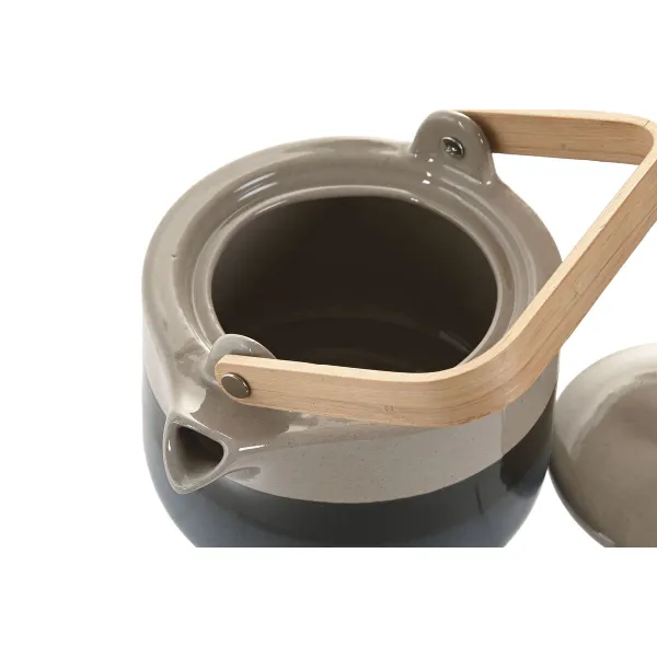 Teekannu Home ESPRIT Sininen Harmaa Bambu Posliini 1 L