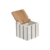Солонка с крышкой Home ESPRIT Белый Бамбук Керамика 11 x 11 x 11 cm (3 штук)