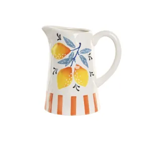Lasipullo Home ESPRIT Keltainen Sininen Valkoinen Dolomite Sitruuna Oranssi Välimeren 750 ml