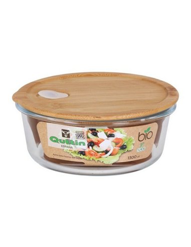 Round Lunch Box with Lid Quttin Crystal Bamboo