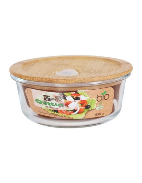 Round Lunch Box with Lid Quttin Crystal Bamboo