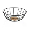 Vaisių dubuo Versa Juoda 28 x 12 x 28 cm Medžio Kaučiukmedžio mediena Plienas Geležis