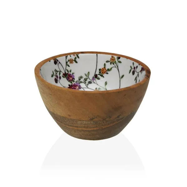 Snack Bowl Versa Bamboo Porcelain Mango wood Flowers Field 13 x 7 x 13 cm