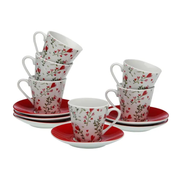 Kafijas komplekts Versa Porcelāns Sirdis 6 gb.