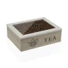 Коробочка для чая Versa Листья Деревянный MDF 23 x 7,5 x 17,5 cm