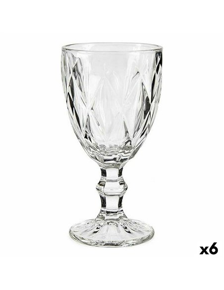 Wine glass Diamond Transparent Glass 330 ml (6 Units)