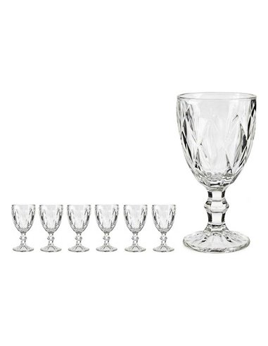 Wine glass Diamond Transparent Glass 330 ml (6 Units)