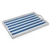 Padėklas Versa Mėlyna Medžio MDF 30 x 5 x 45 cm Dryžiai