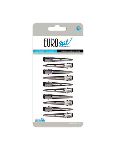 Hair clips Eurostil 11475 metal (10 uds)