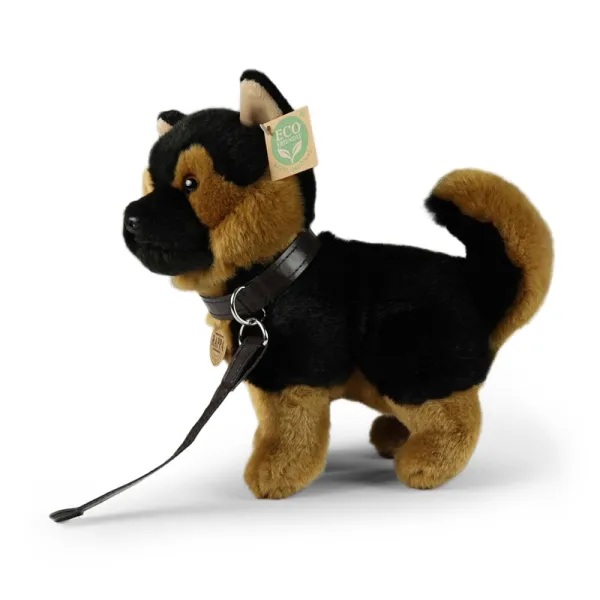 Rappa - Plush realistic toy Standing German Shepherd Dog with Leash 23 cm Eco-Friendly