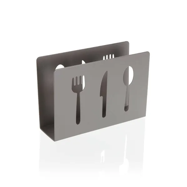 Salvešu Turētājs Versa Pelēks Metāls Keramika Tērauds Dzelzs 4,5 x 10 x 15 cm Galda Piederumu