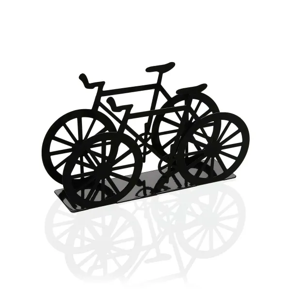 Napkin holder Versa Black Metal Ceramic Steel Iron 4,5 x 9,5 x 16,5 cm Bicycle
