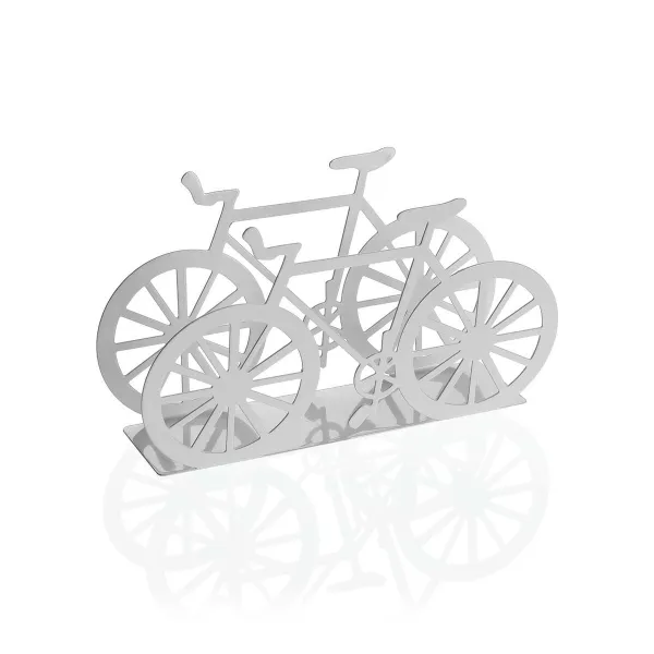 Napkin holder Versa White Metal Ceramic Steel Iron 4,5 x 9,5 x 16,5 cm Bicycle