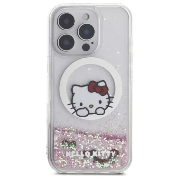 Hello Kitty Liquid Glitter Sweet Kitty Bows MagSafe - Case for iPhone 16 Pro (white)