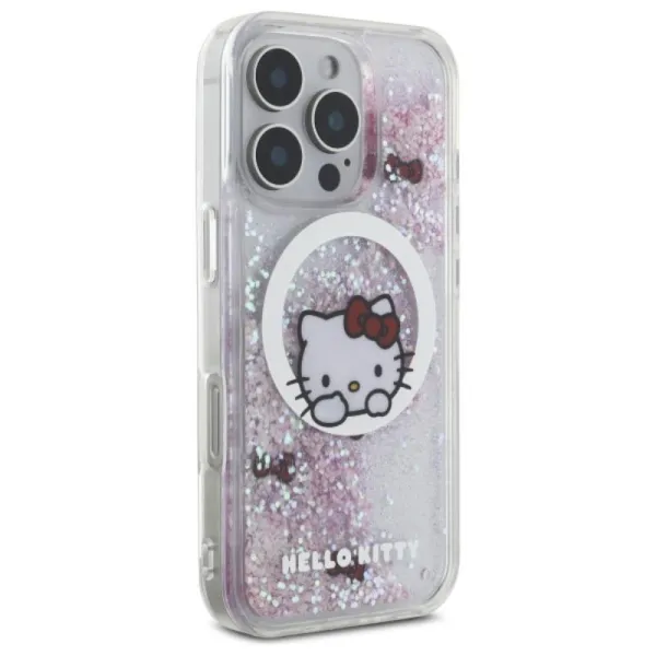 Hello Kitty Liquid Glitter Sweet Kitty Bows MagSafe - Case for iPhone 16 Pro (white)