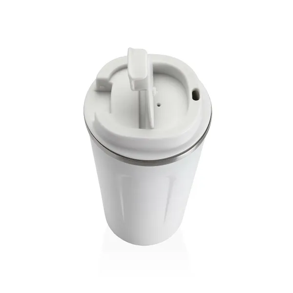 Glass with Lid Versa White Steel polypropylene 510 ml
