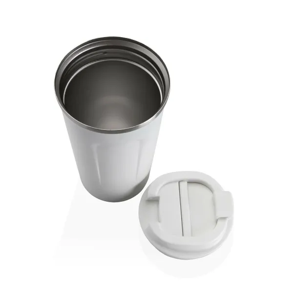 Glass with Lid Versa White Steel polypropylene 510 ml