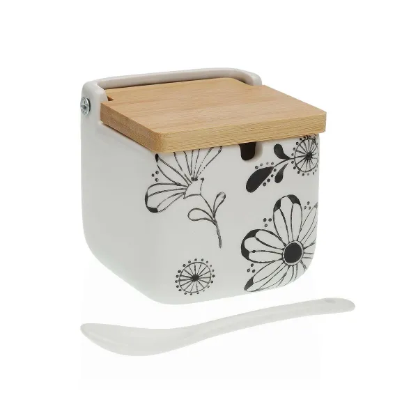 Cukraus dubuo Versa Keramikinis Bambukas Porcelianas Dolomite 8 x 8 x 8 cm Gėlės
