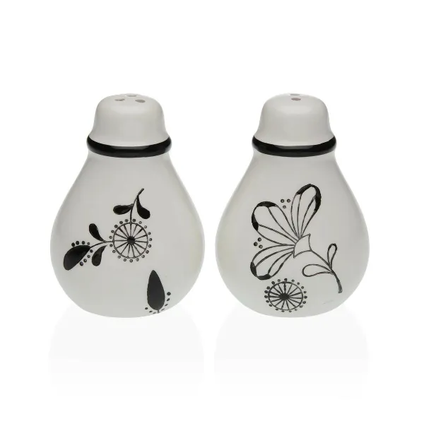 Salt and Pepper Shakers Versa Ceramic Dolomite Flowers 5,5 x 8,5 x 6 cm