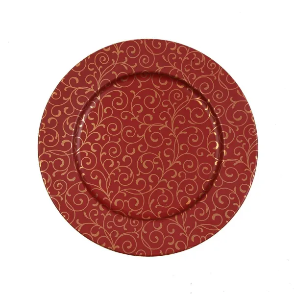 Paliktnis Versa Serpentine Sarkans Metāls 33 x 1,5 x 33 cm