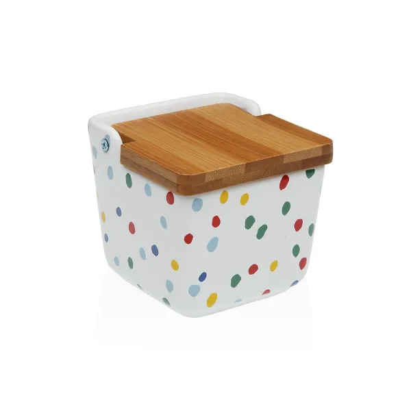 Sālstrauciņš ar Vāku Versa DOTTY Keramika 8,8 x 8,5 x 8,8 cm