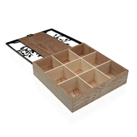 Коробочка для чая Versa Деревянный 24,8 x 6,2 x 24 cm Дерево жизни