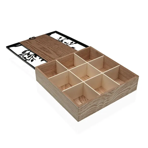 Коробочка для чая Versa Деревянный 24,8 x 6,2 x 24 cm Дерево жизни