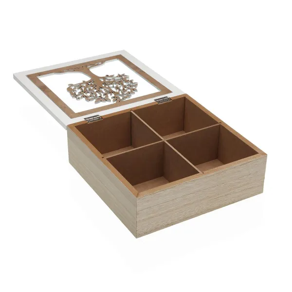 Коробочка для чая Versa Деревянный MDF 20 x 7 x 20 cm Дерево жизни