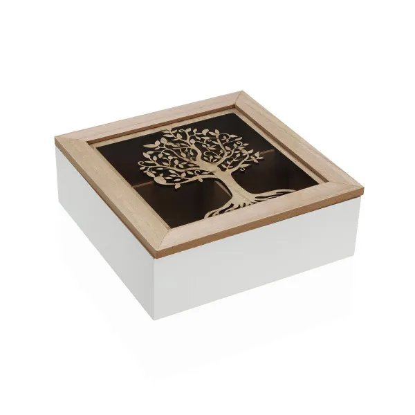 Коробочка для чая Versa Деревянный MDF 20 x 7 x 20 cm Дерево жизни
