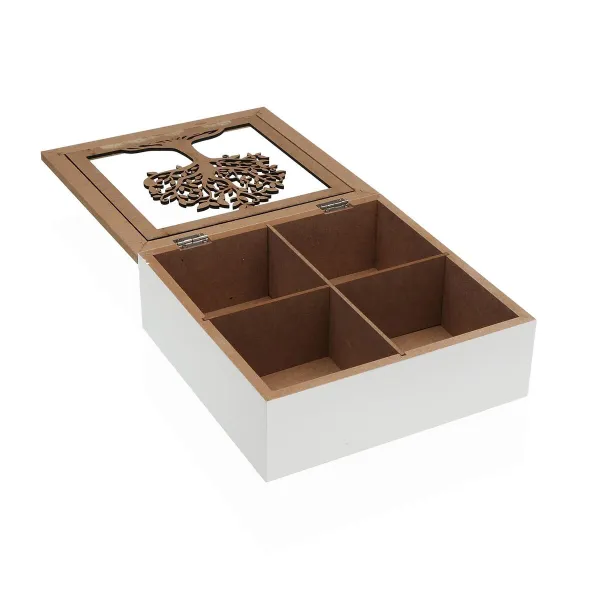 Коробочка для чая Versa Деревянный MDF 20 x 7 x 20 cm Дерево жизни