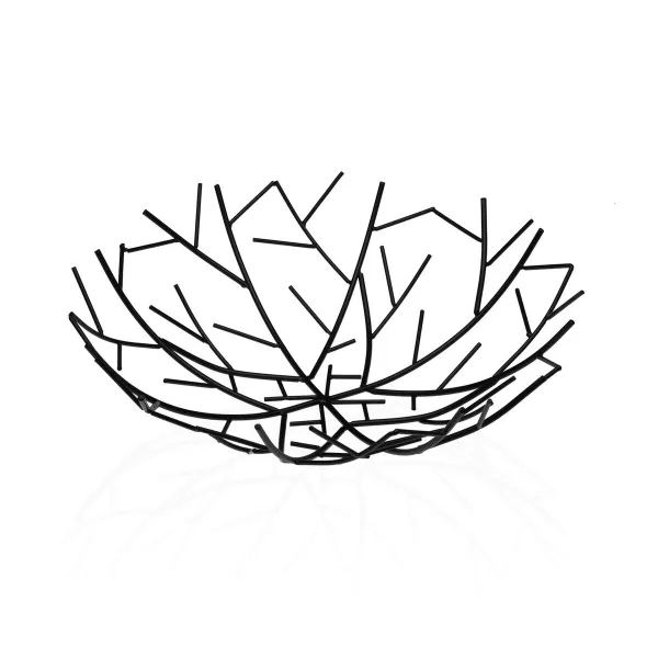 Ваза для фруктов Versa Чёрный Металл Сталь 30 x 9 x 30 cm