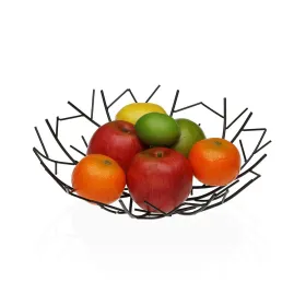 Ваза для фруктов Versa Чёрный Металл Сталь 30 x 9 x 30 cm