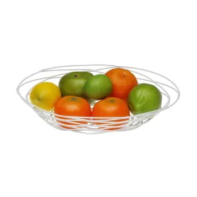Ваза для фруктов Versa Белый Металл Сталь 23 X 7 X 31 CM