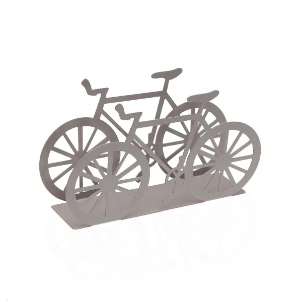 Napkin holder Versa Grey Metal Steel Iron 4,5 x 9,5 x 16,5 cm Bicycle