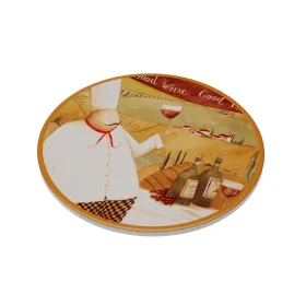 Table Mat Versa Cork Ceramic Male Chef 20 X 0,6 X 20 CM