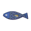 Galda paliktnis Versa Zils Korķis Keramika Zivis 14 x 0,7 x 20 cm