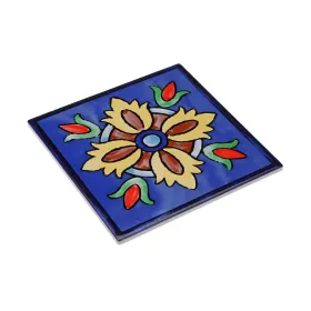 Table Mat Versa Blue Cork Ceramic Tile 20 X 0,6 X 20 CM