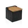 Солонка с крышкой Versa Чёрный Керамика Бамбук Dolomite 11 x 11 x 11 cm